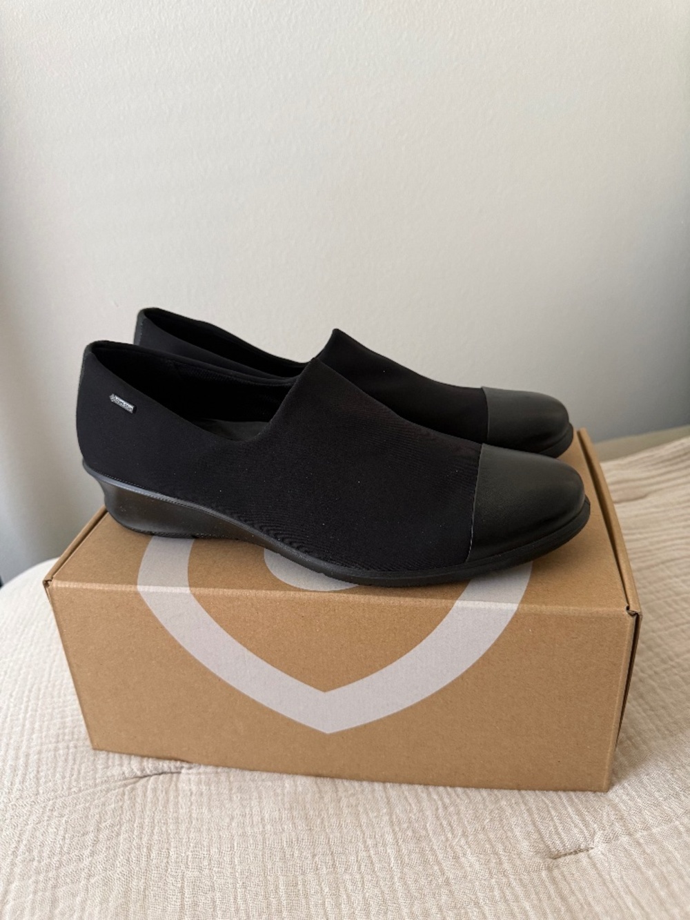 Ecco Felicia Wedge Slip on, Black, Size 41